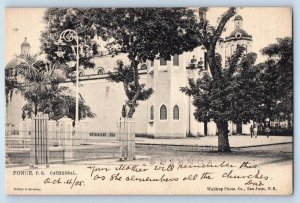 Ponce Puerto Rico Postcard Side View of Cathedral 1905 Antique Tuck Art