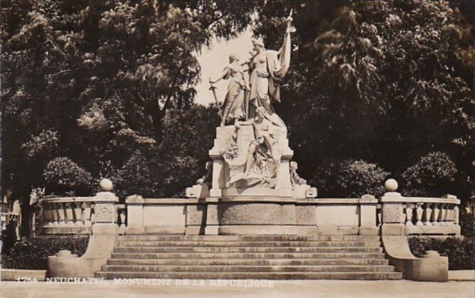 Switzerland Neuchatel Monument de la Republique 1939 Photo