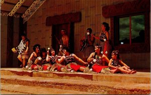 Maori Entertainers Poi Ball Dance Village Polynesian Cultural Center Postcard  