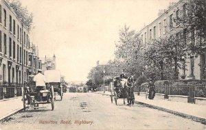 Highbury England Hamilton Road Street Scene Vintage Postcard AA30921