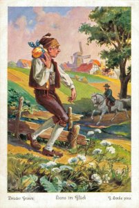 Artist Signed G. Hinke Brothers Grimm Hans in Hapiness Fairy Tale 08.31