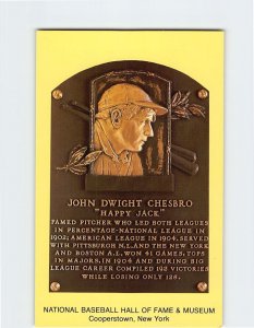 Postcard John D. Chesbro Plaque National Baseball Hall Of Fame And Museum NY USA