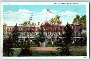 Southern Pines North Carolina Postcard Hollywood Building Front View Trees 1935