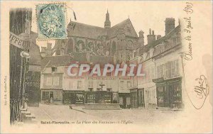 Old Postcard Saint Florentin Place des Fontaines and the Church Groceries Hab...