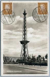 BERLIN GERMANY FUNKTURM broadcasting tower 1932 VINTAGE REAL PHOTO POSTCARD RPPC