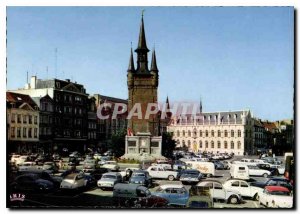 Modern Postcard Kortrijk Grand Place Town Hall and Belfry