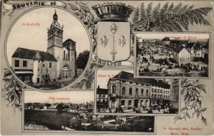 CPA SAULIEU - Souvenir collage (115895)