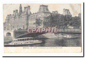 Paris (1) Old Postcard The bridge & # & # 39Arcole and 39hotel town (ship)