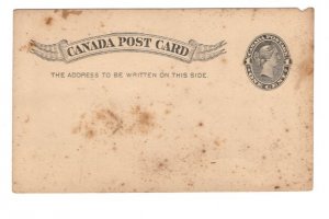 Young Queen Victoria One Cent Postal Stationery Canada Postcard