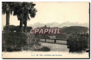 Old Postcard Pau La Chaine des Pyrenees