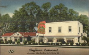 Aberdeen MD Mayflower Restaurant Route 40 Linen Postcard