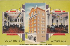 NATCHEZ , Mississippi, 1952 ; Eola Hotel, Main Lobby & Palm Room