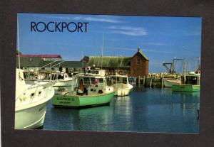 MA Fishing boats Eleanor O Viking Rockport Harbor Massachusetts Mass Postcard