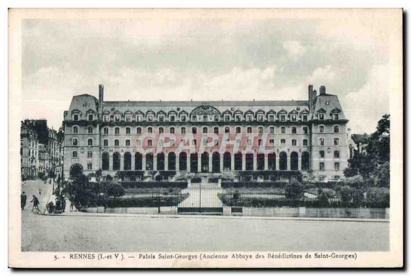Old Postcard Rennes (I and V) Palace St. George (former abbey of Benedictines...