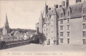 Belgium Langeais Le Chateau La Facade interieure et l'Eglise