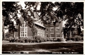 Real Photo Postcard Rutledge Home in Chippewa Falls, Wisconsin