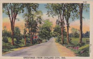 Indiana Greetings From Oakland City Curteich