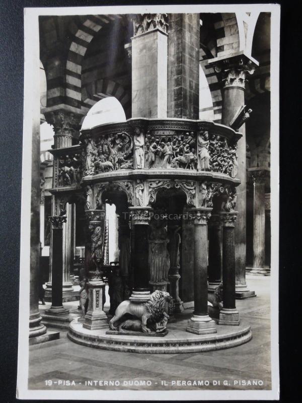 Italy: PISA Interno Duomo. IL Pergamo Di G. Pisano - Old Real Photograp Postcard