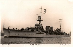 British Royal Navy HMS Danae RPPC Vintage Postcard c.1910