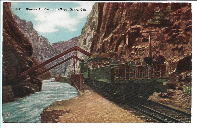 Canon City, CO - Observation Car in the Royal Gorge - 1912