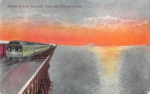 Sunrise on great Salt Lake Utah, USA Railroad, Misc. Unused 