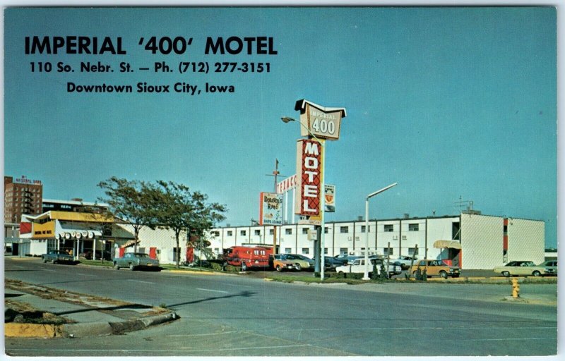 c1960s Sioux City, IA Imperial '400' Motel Texaco Sign Donovon's Reef Cars A148