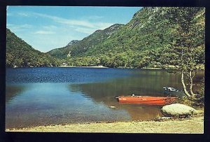 Franconia Notch, New Hampshire/NH Postcard, Profile Lake & Eagle Cliff, Row Boat