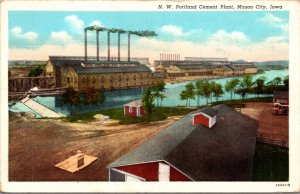 Postcard N.W. Portland  Cement Plant in Mason City, Iowa