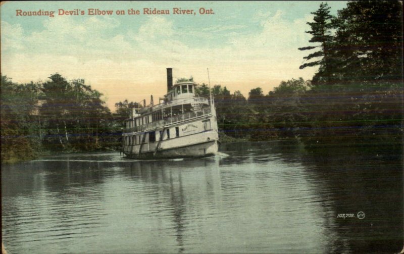 Steamer Boat Devil's Elbow Rideau River Ontario 1909 Used Postcard