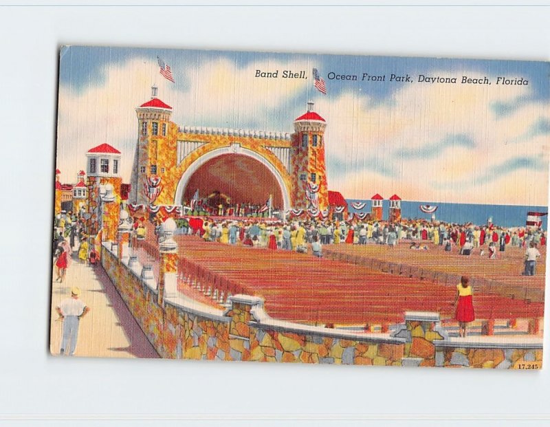 Postcard Band Shell, Ocean Front Park, Daytona Beach, Florida