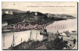 Old Postcard Douarnenez Trboul And Jack De Kermabon View I'Hotel De I'Europe