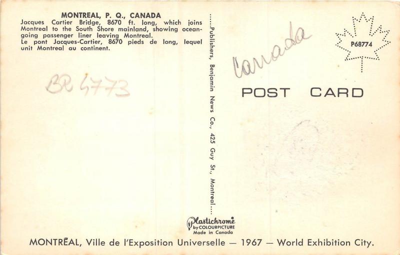 BR4773 Montreal Jaques Cartier Bridge Quebec    canada