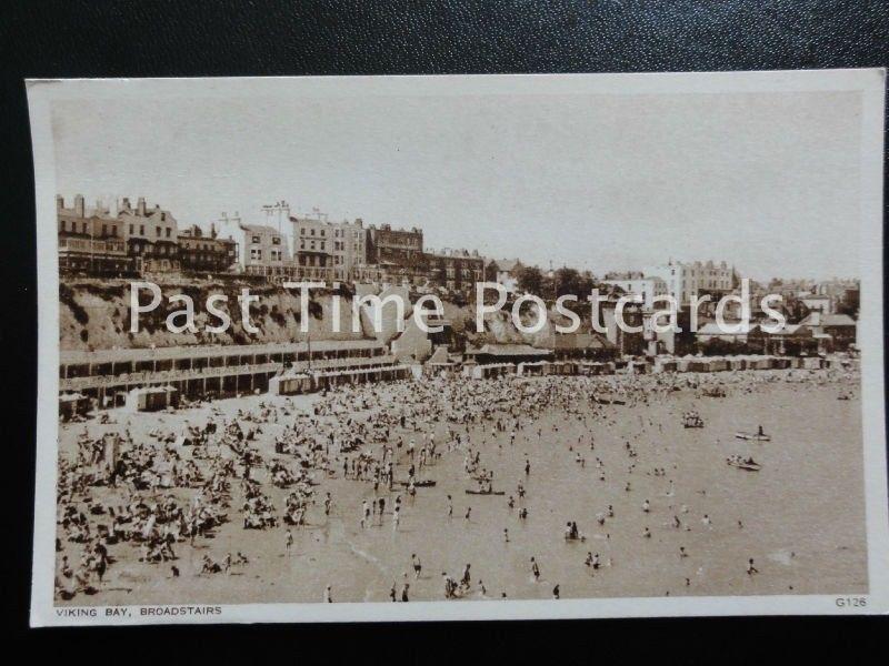 c1930's - Viking Bay, Broadstairs - showing busy animated beach scene