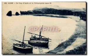 Old Postcard Agde Cap d'Agde and Telegraphy without Fill