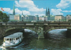 Germany Hamburg Lombardsbruecke und Innenstadt