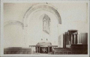 Weybridge? Surrey Church Interior 1900 -1920s Real Photo Vintage Postcard