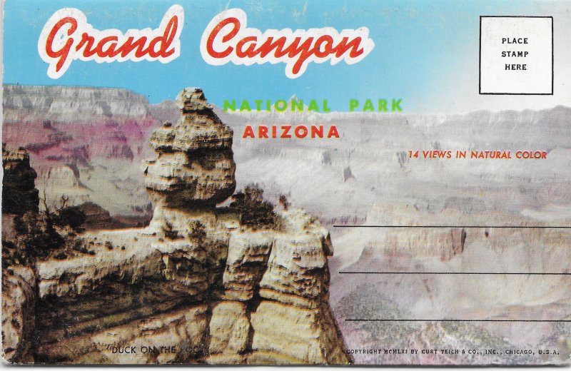 US unused Grand Canyon, Arizona. 14 pica. Postcard Souvenir Folder.  Very nice.