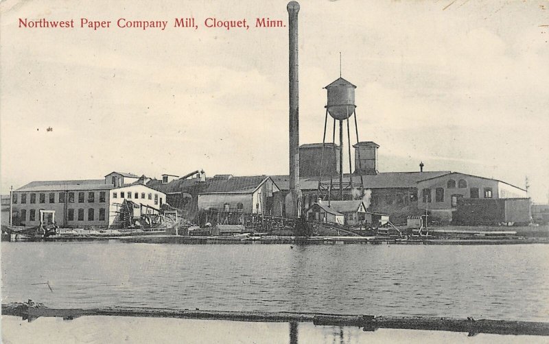 H11/ Cloquet Minnesota Postcard 1910 Northwest Paper Mill Company Factory