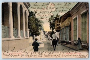 Santiago Santiago de Cuba Cuba Postcard San Basilio Street c1905 Antique