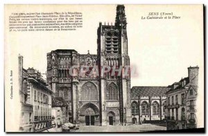 Old Postcard Sens The Cathedral and Place