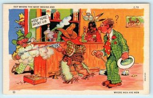 RAY WALTERS Wet Comics West Texas, OUT WHERE THE WEST BEGINS 1948 Postcard