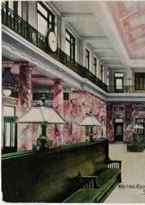 1907 Scranton PA Waiting Room New Lackawanna Train Station RR Railroad Postcard