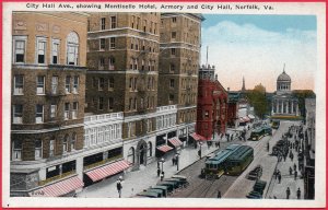 12808 Trolley Cars on City Hall Avenue, Norfolk, Virginia