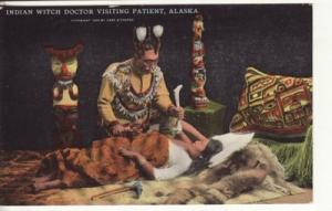 AK   ALASKA   Indian Witch Doctor visiting Patient  postcard