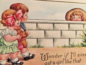 Postcard  Comical, Wonder if I'll ever get a Girl like that  1916.   X4