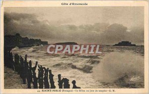 Old Postcard Saint Malo - Furrow one day storm