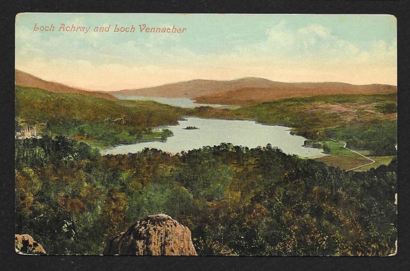 Loch Achray Loch Vennachar Scotland unused c1910's