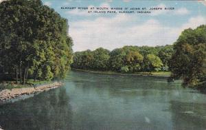 Indiana Elkhart The Elkhart River At Mouth Where It Joins St Joseph River At ...