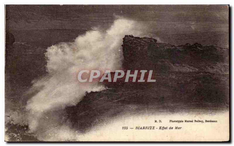 Old Postcard Biarritz Effect Of Sea