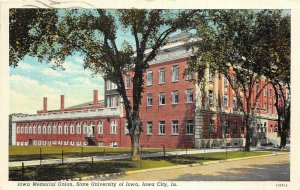 Iowa City Iowa 1941 Postcard Memorial Union Iowa State University Of Iowa